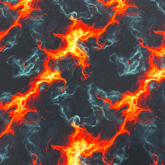 Abstract fire and ice energy pattern fabric by Nature's Fabrics