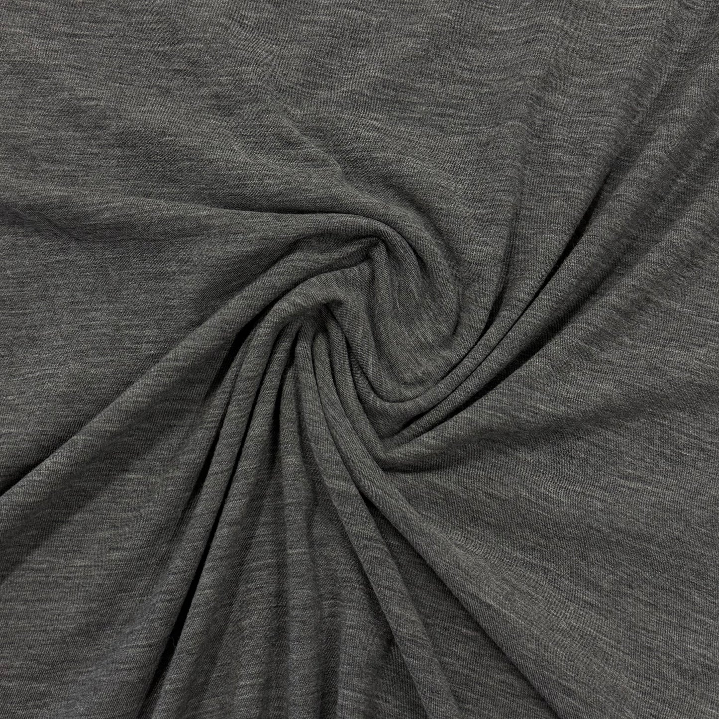 Gray Heather Merino Wool/Spandex Jersey Fabric