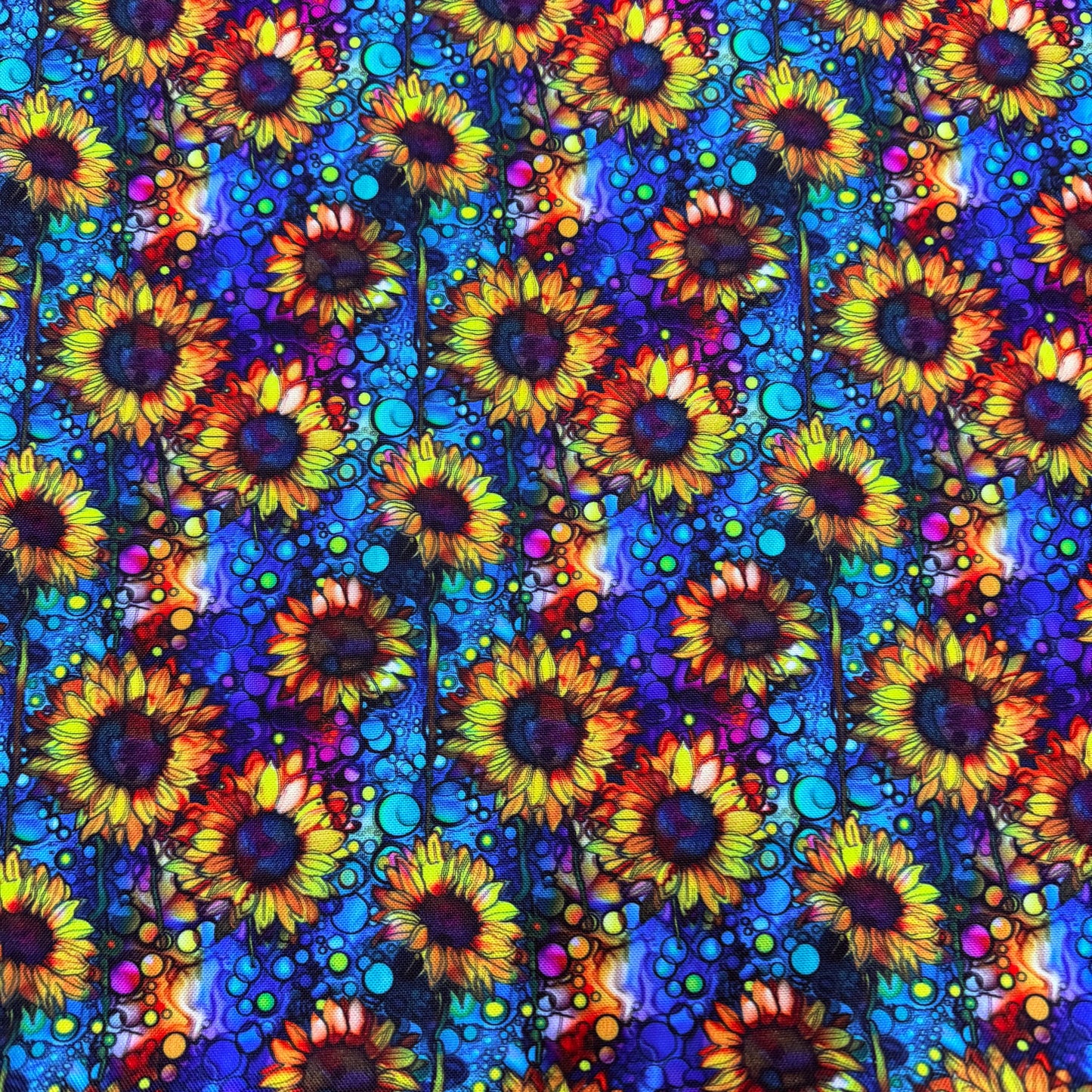 Sunflower Alcohol Ink on Canvas Fabric - Waterproof