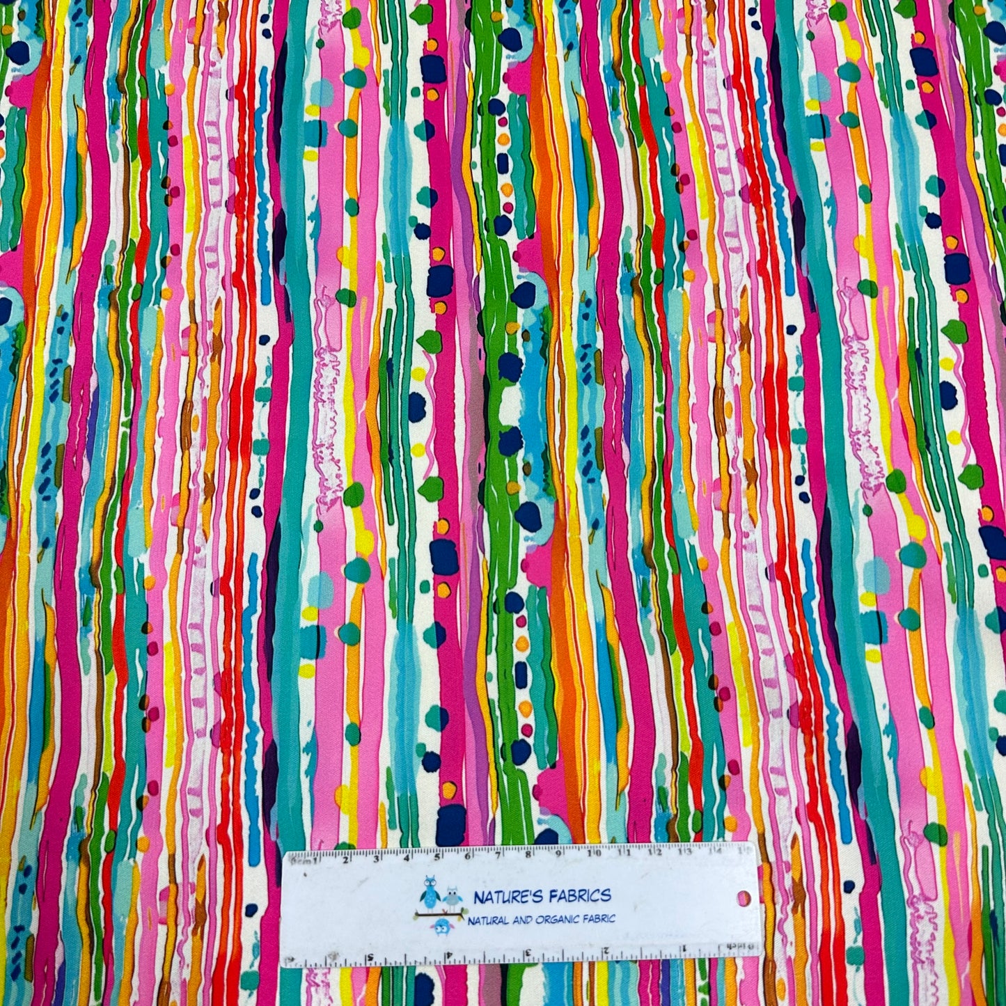 Watercolor Splatter Stripe 1 mil PUL Fabric - Made in the USA