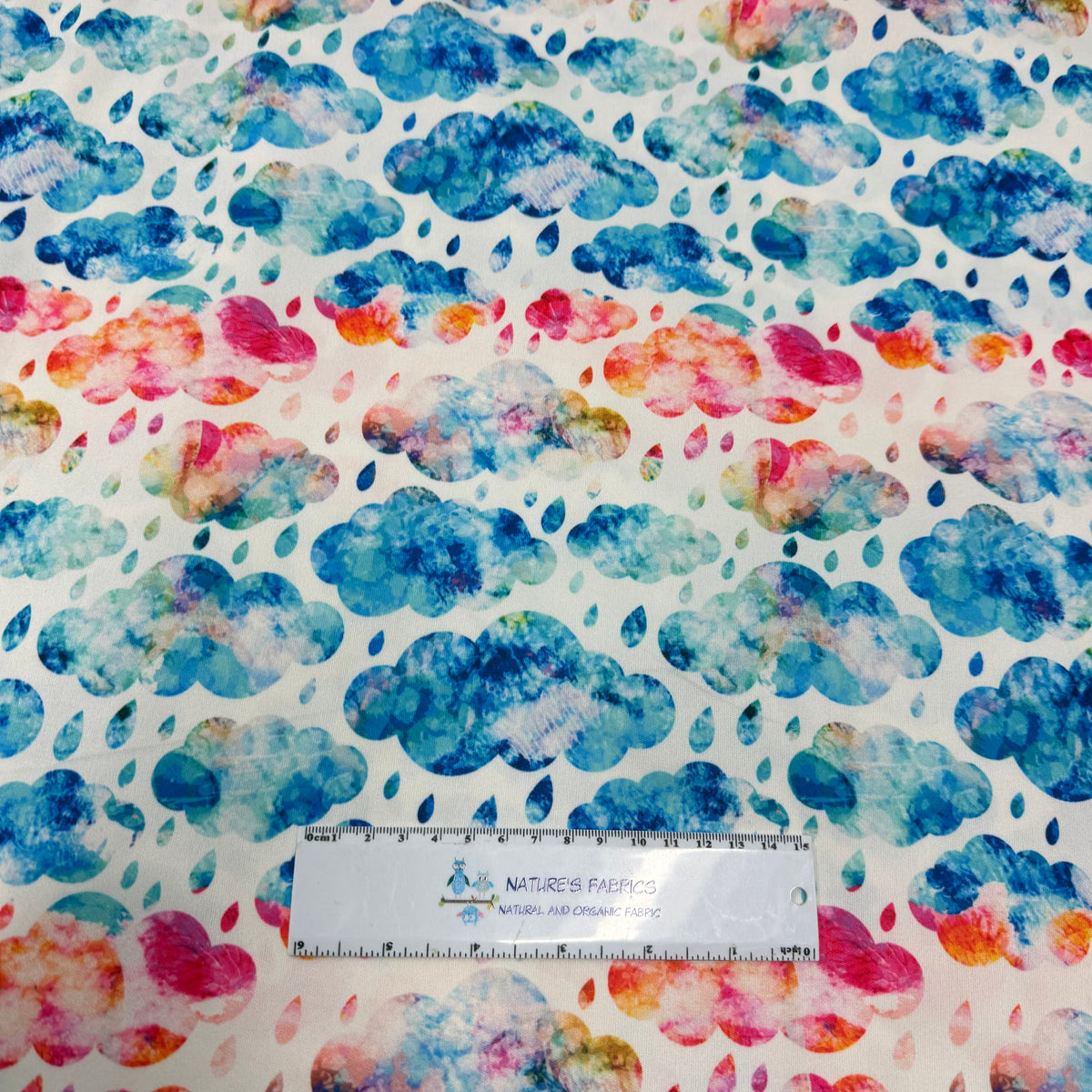 Rainbow Clouds 1 mil PUL Fabric - Made in the USA
