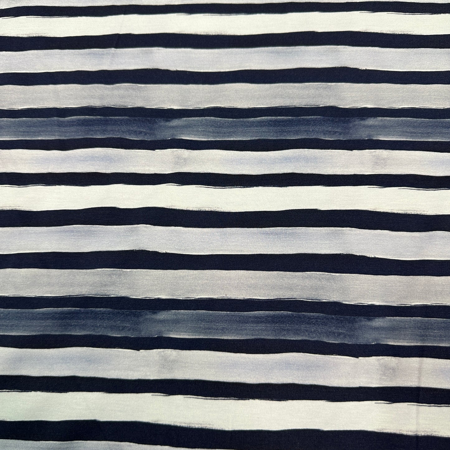 Distressed Blue Gray Stripes on Bamboo/Spandex Jersey Fabric
