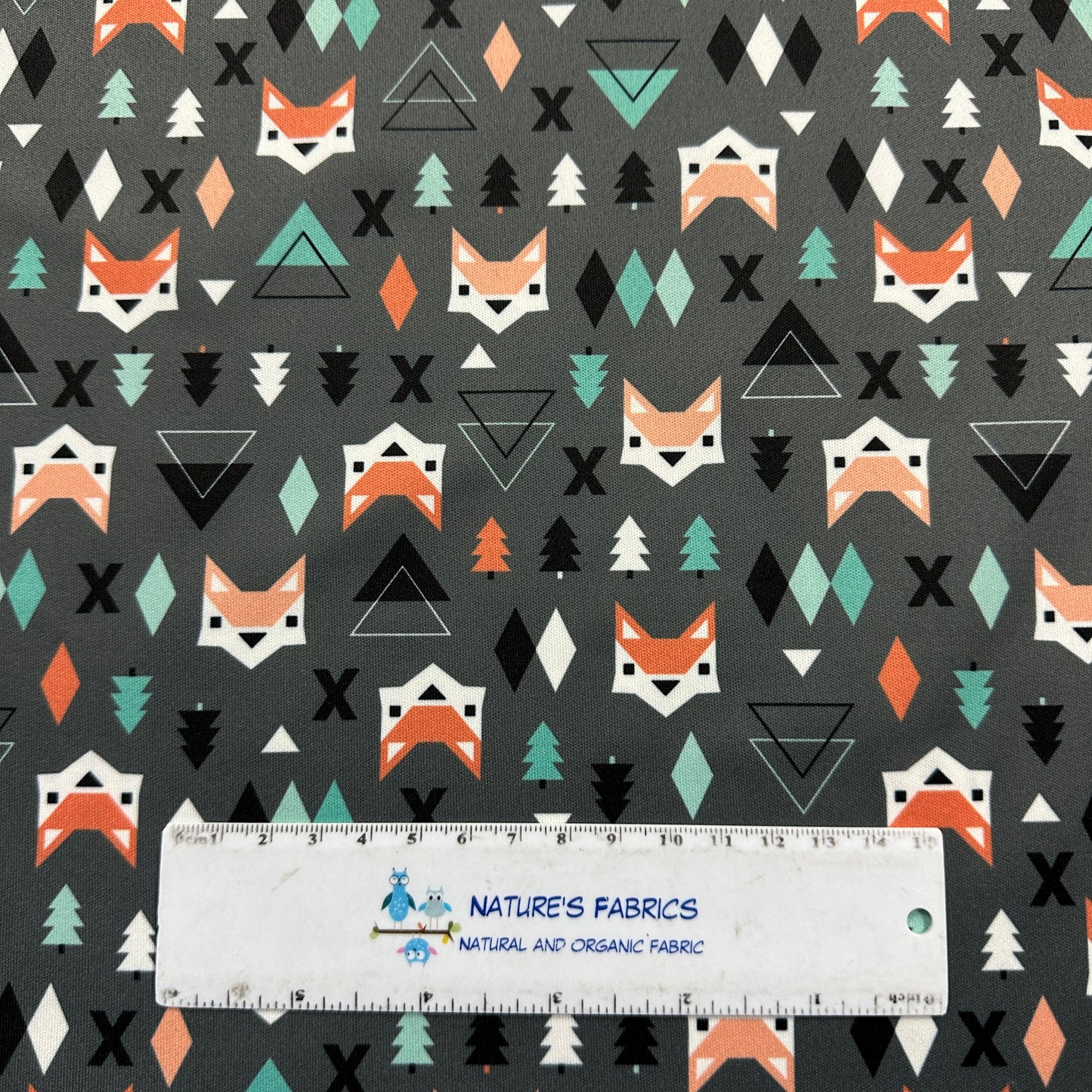 Foxes and Triangles 1 mil PUL Fabric - Made in the USA