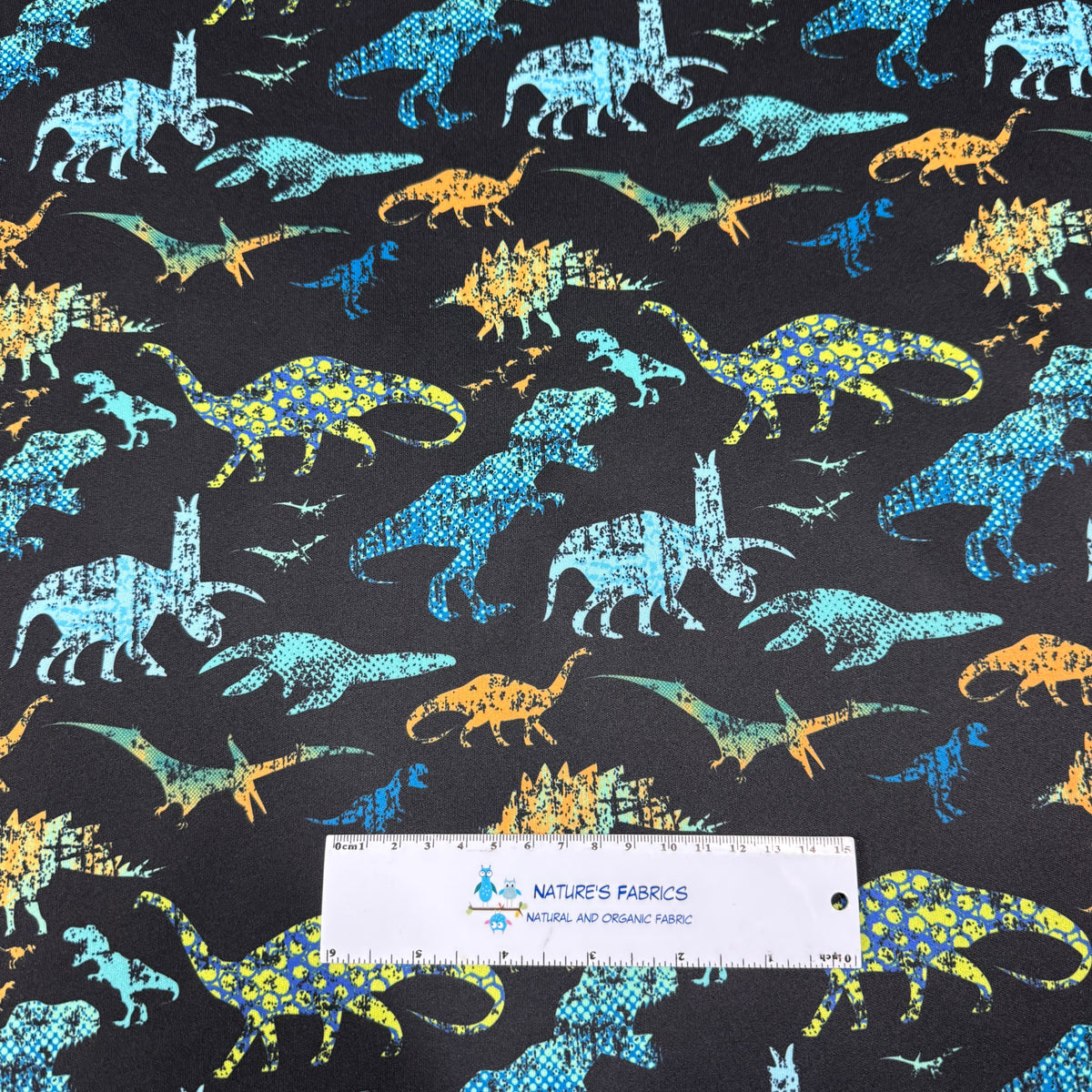 Distressed Dinos on 1 mil PUL Fabric - Made in the USA