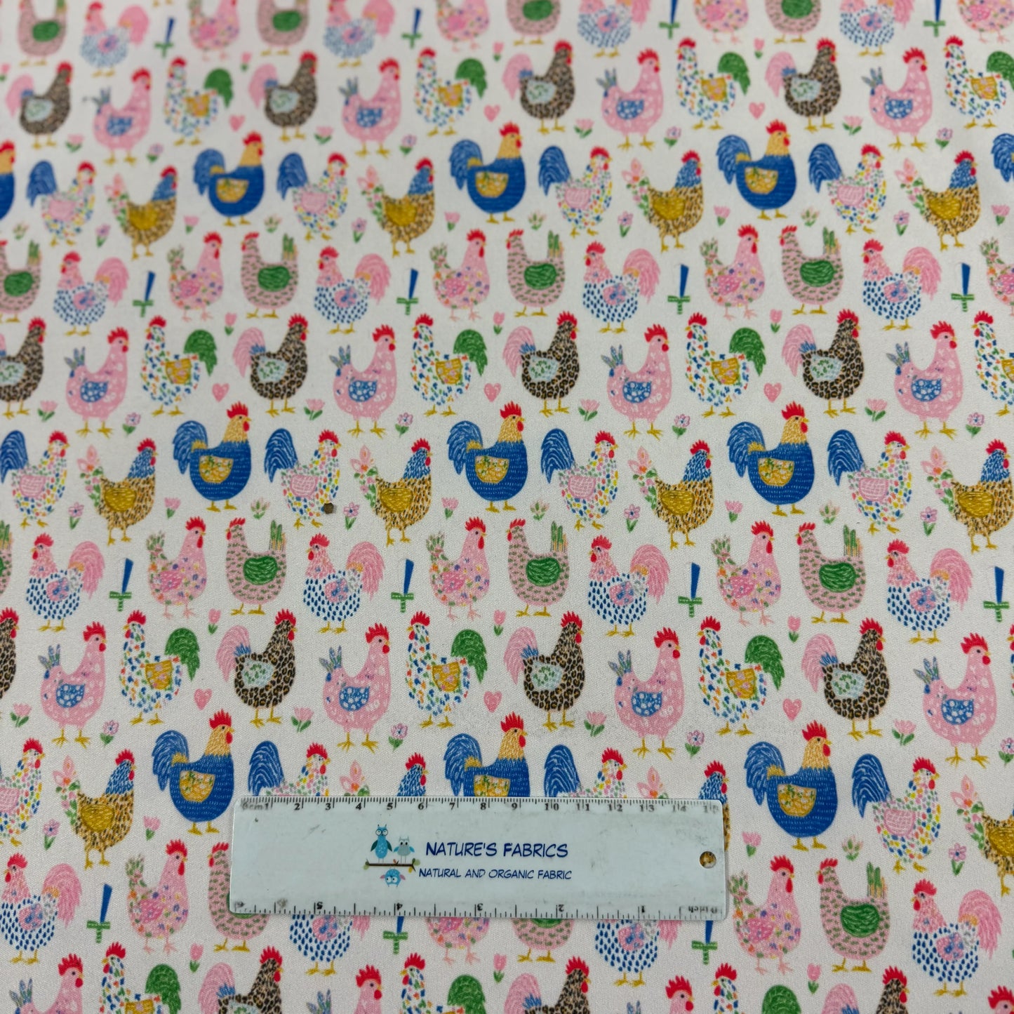 Rainbow Chickens 1 mil PUL Fabric - Made in the USA