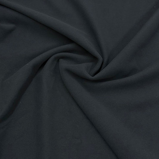 Black Polyester/Spandex Fleece Fabric - 240 GSM