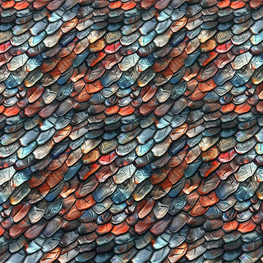 Detailed texture of multicolored dragon scales by Nature's Fabrics