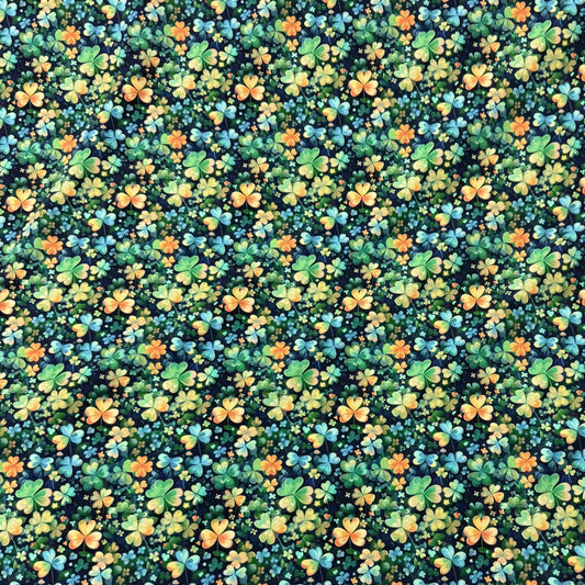 Nature's Fabrics green and yellow clover pattern print fabric