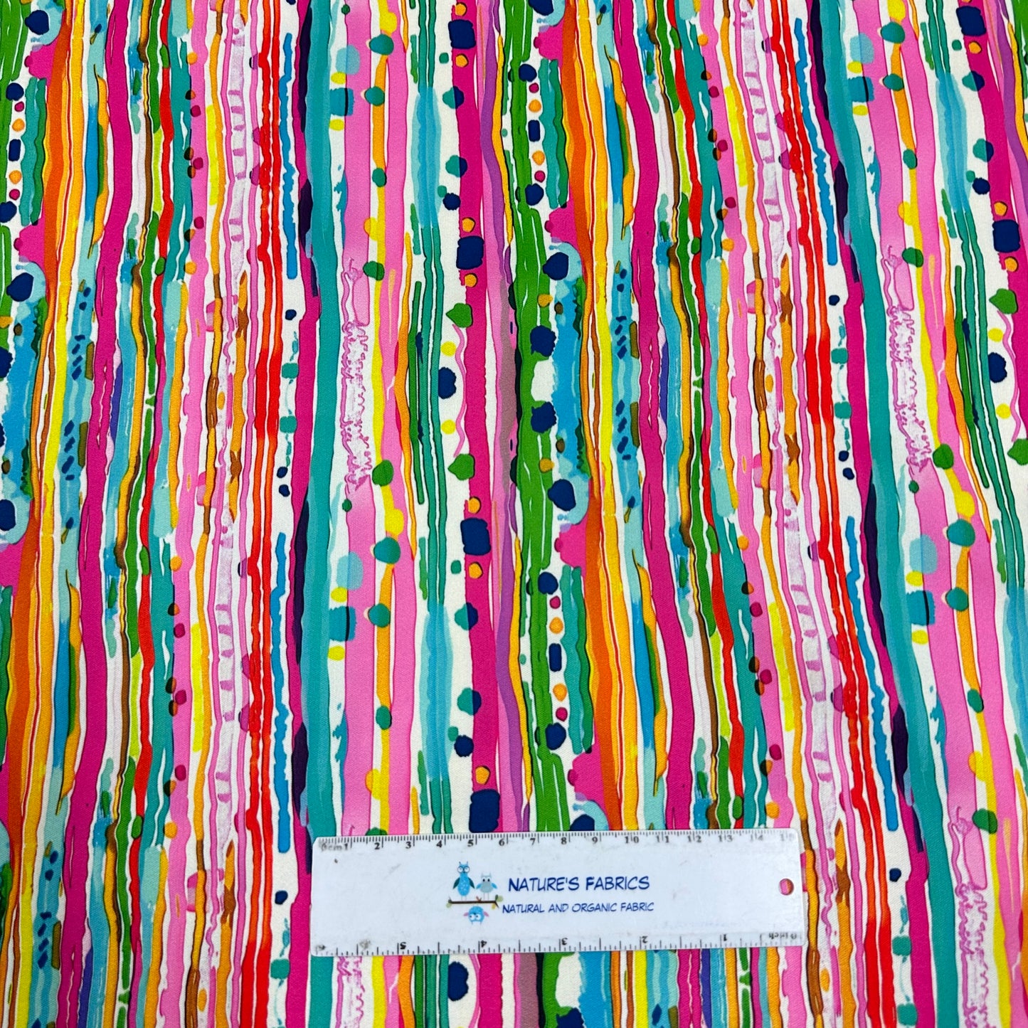 Watercolor Splatter Stripe 1 mil PUL Fabric - Made in the USA
