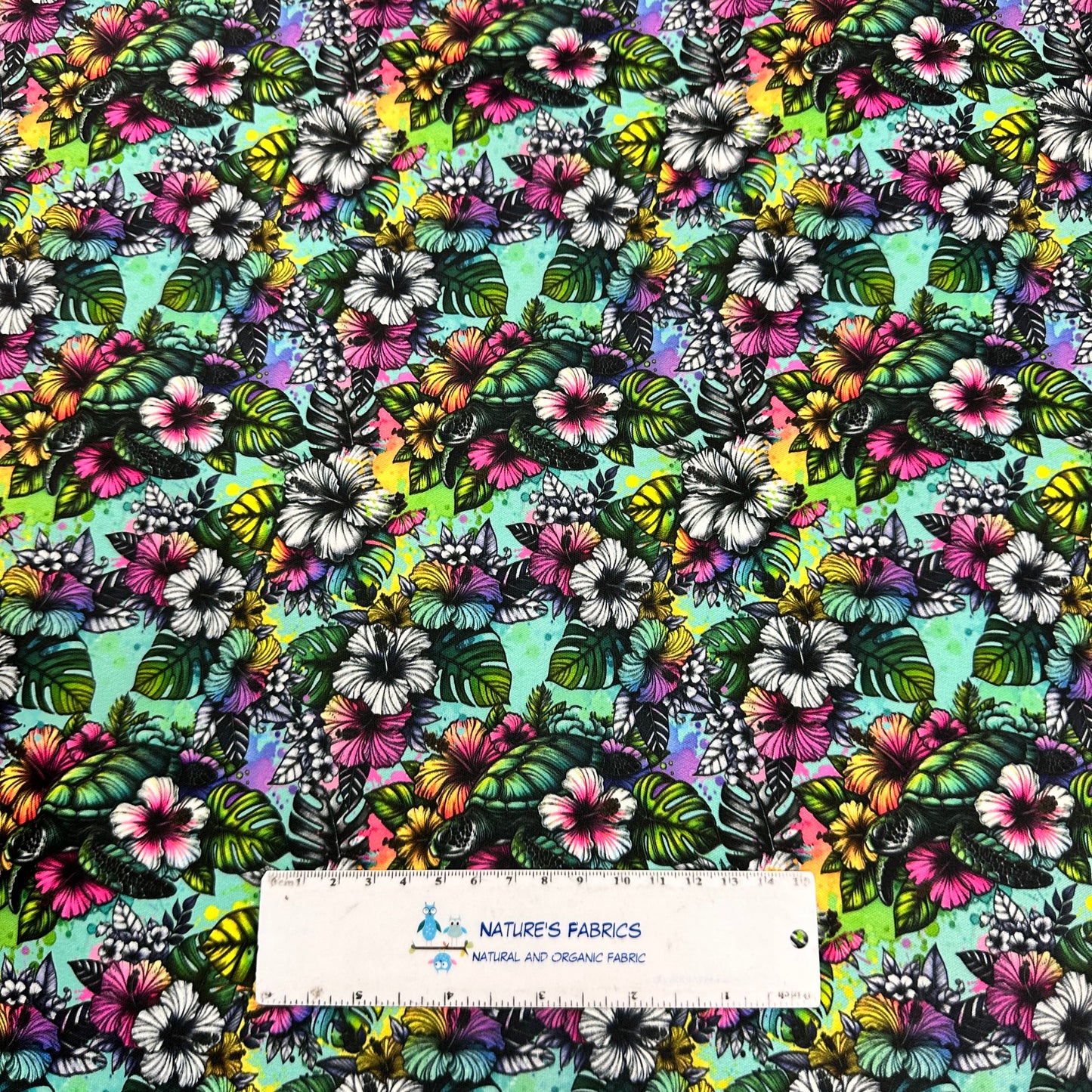 Tropical Turtles 1 mil PUL Fabric - Made in the USA