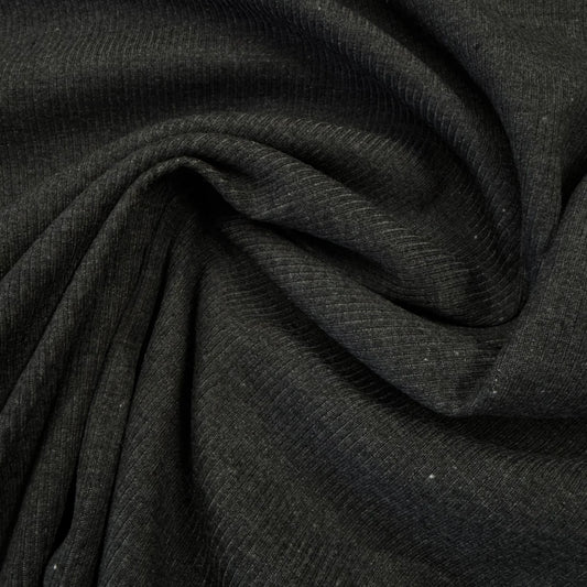 Close-up of draped black textured fabric from Nature's Fabrics