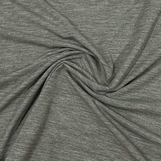 Gray Heather Merino Wool/Spandex Jersey Fabric