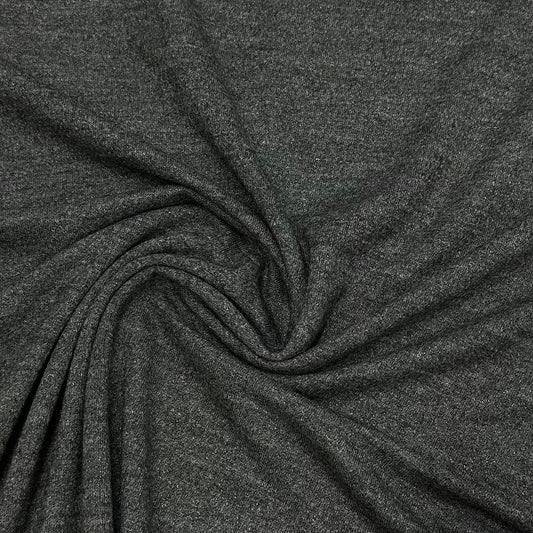 Black Merino Wool/Polyester Jersey Fabric 165gsm
