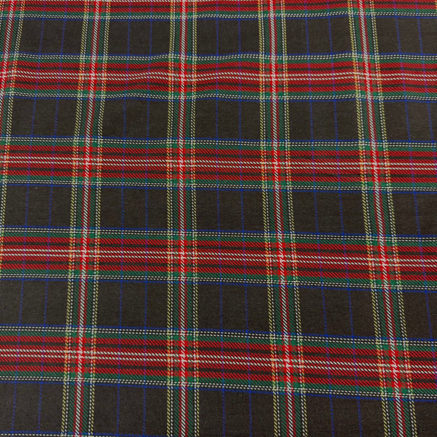 Black and Red Plaid on Bamboo/Spandex Jersey Fabric - 200GSM