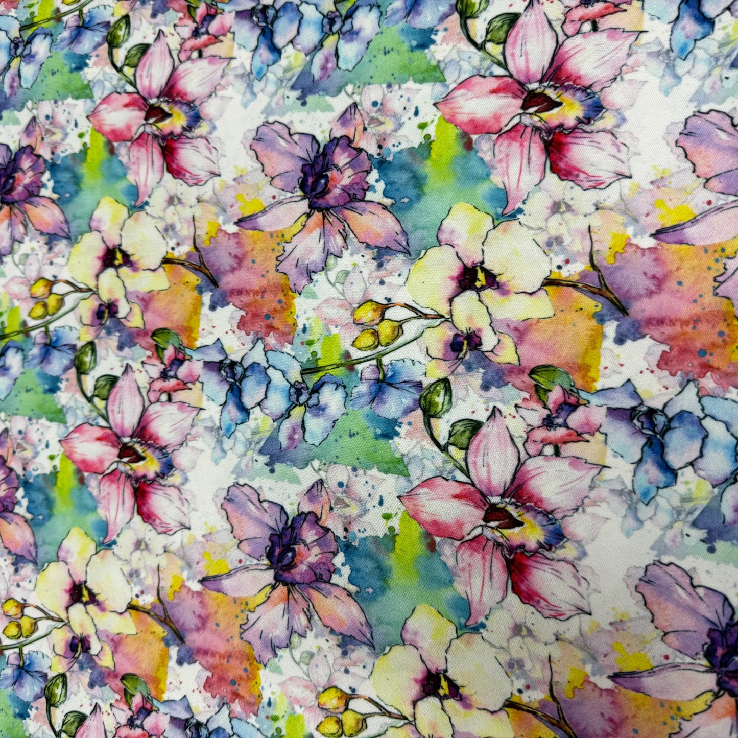 Wild Orchids on 1 mil PUL Fabric