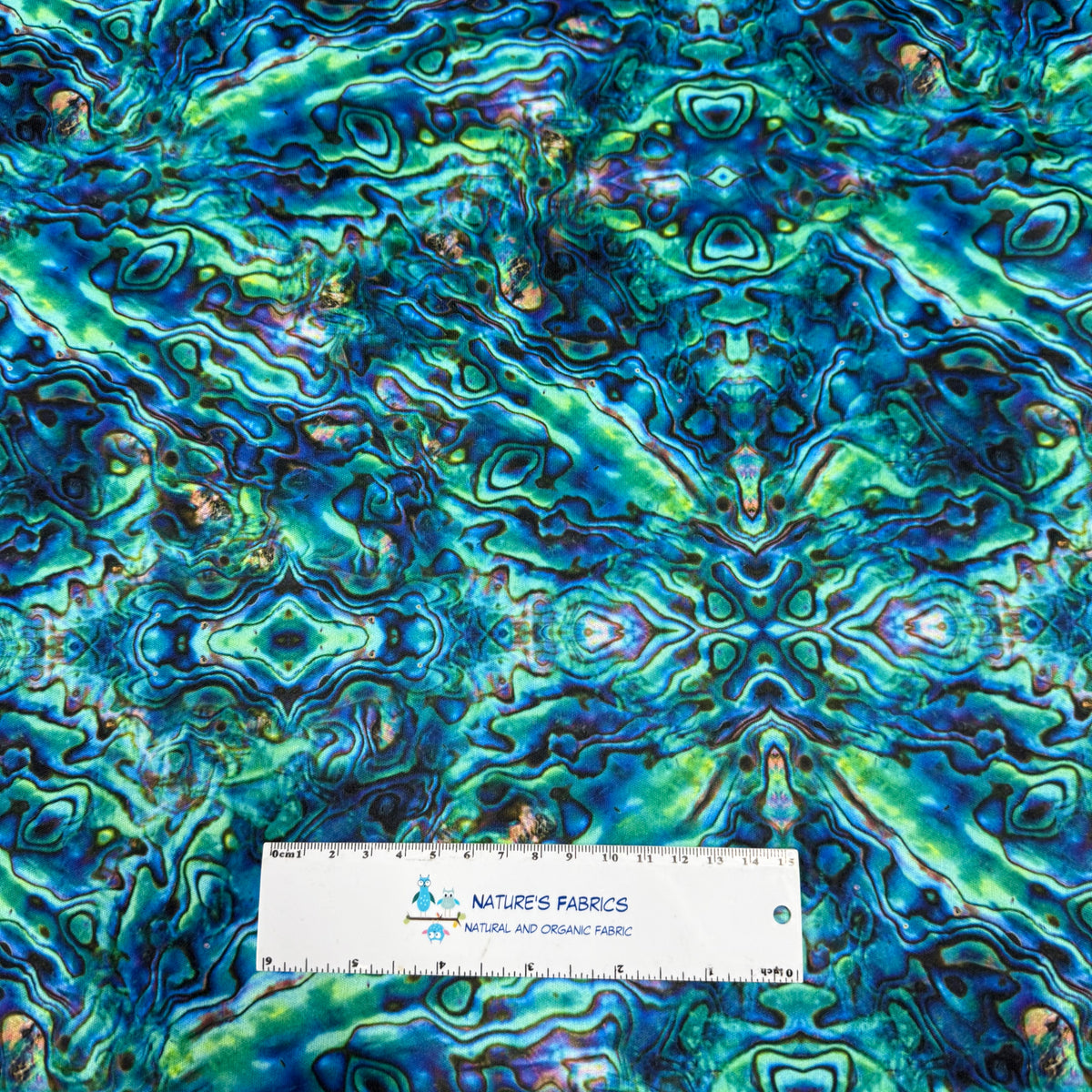 Blue Abalone on 1 mil PUL Fabric - Made in the USA