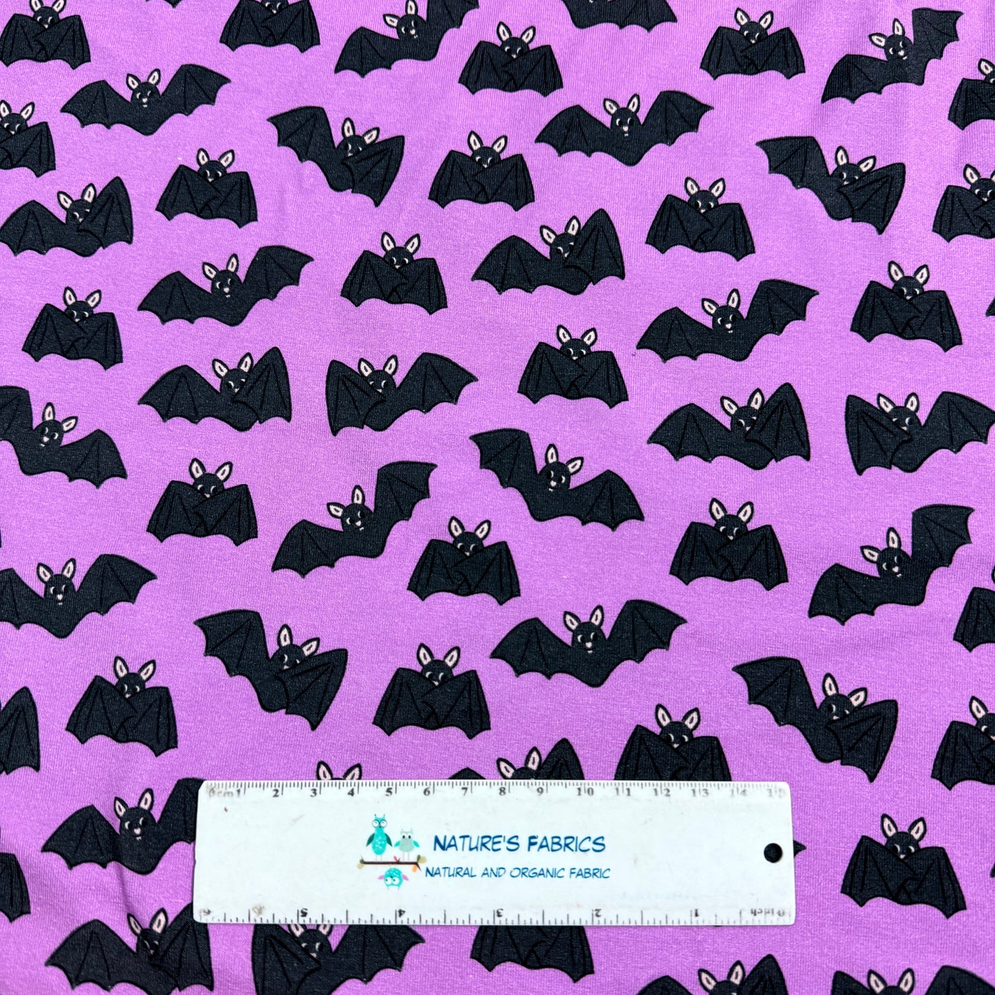 Bats on Lavender Bamboo/Spandex Jersey Fabric - 200GSM