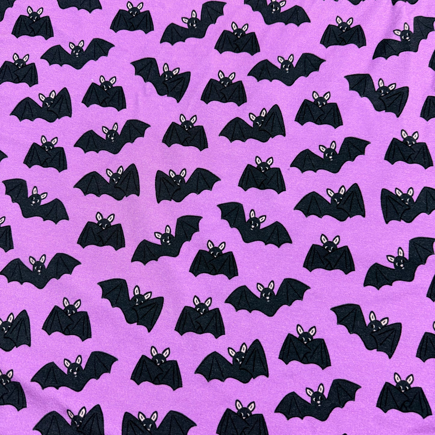 Bats on Lavender Bamboo/Spandex Jersey Fabric - 200GSM