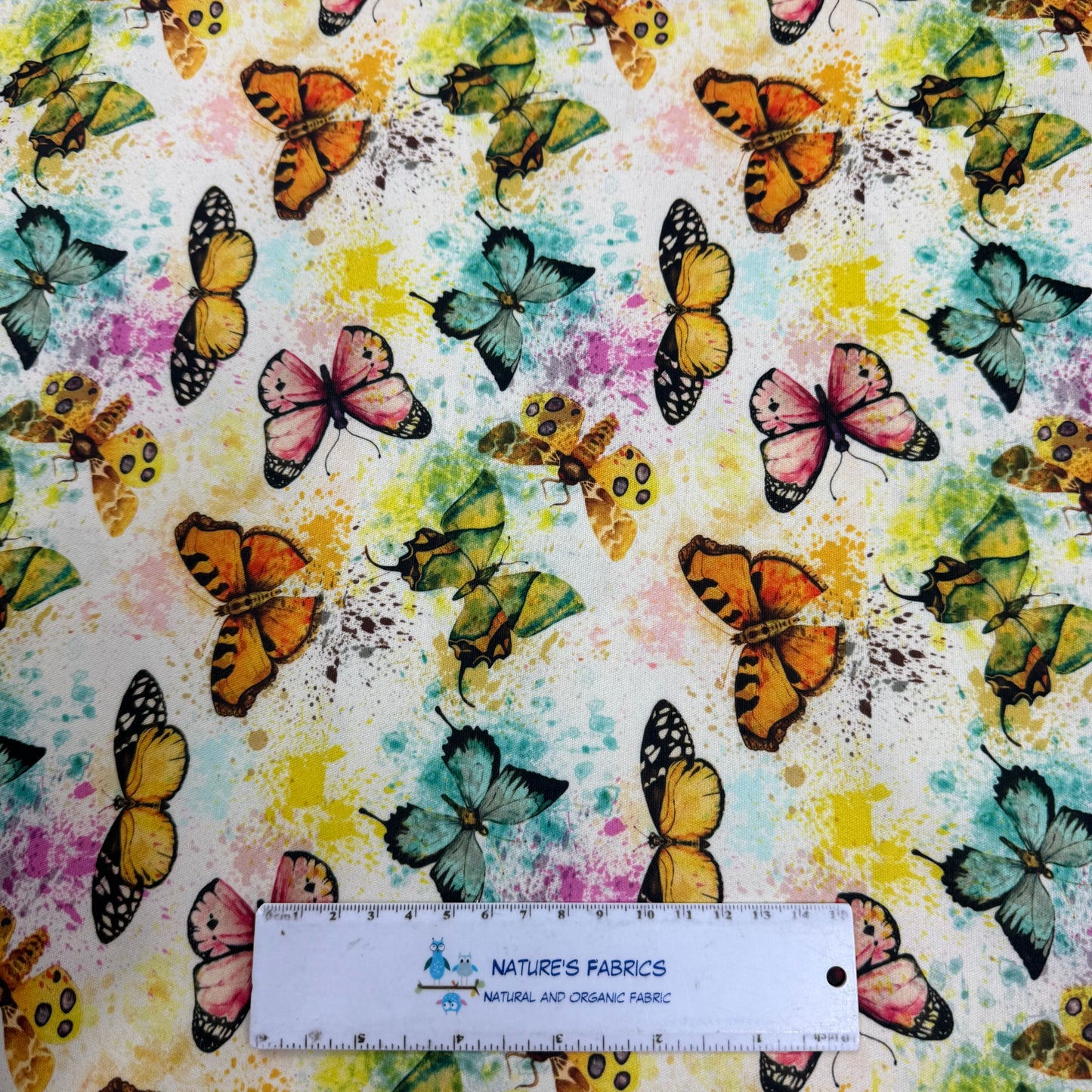 Mottled Butterflies on 1 mil PUL Fabric - Made in the USA