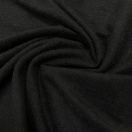 Black organic cotton fabric by Nature's Fabrics, soft texture and natural fibers visible