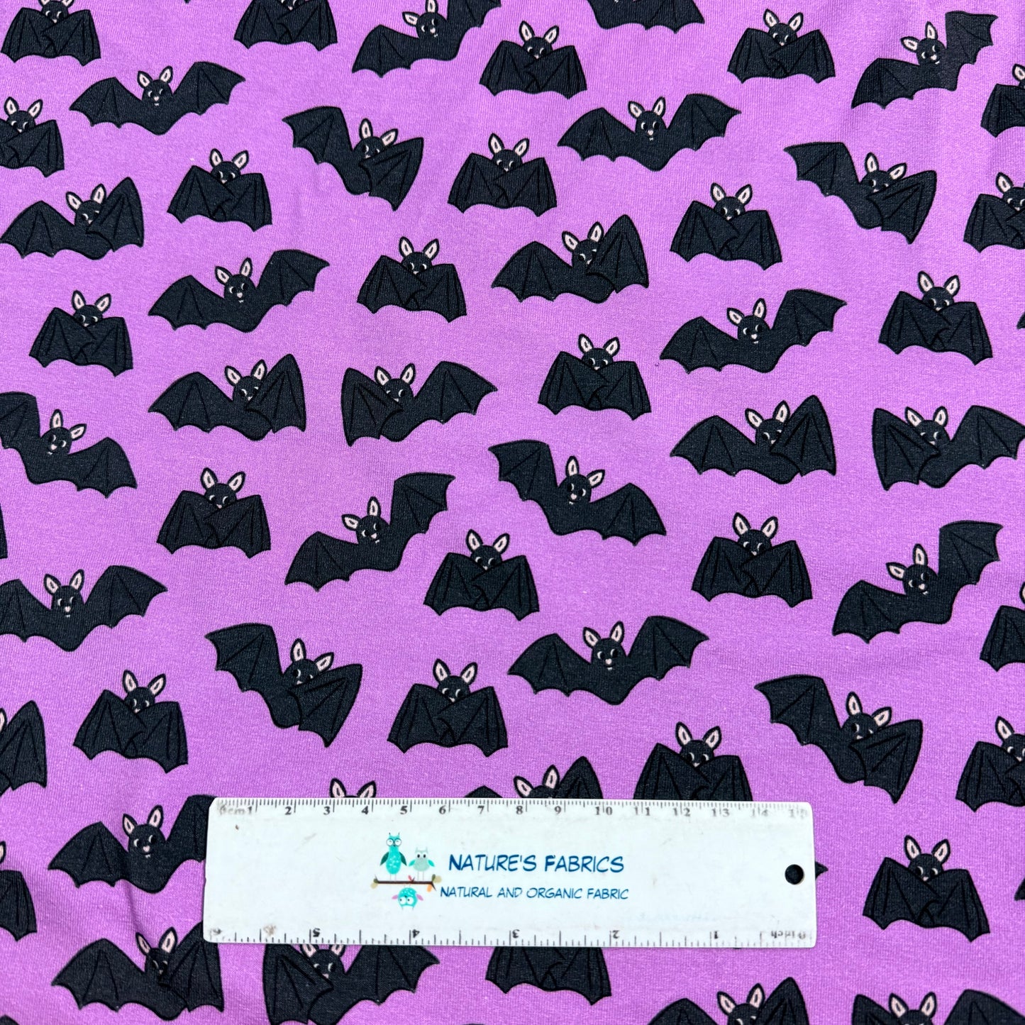 Bats on Lavender Bamboo/Spandex Jersey Fabric - 200GSM