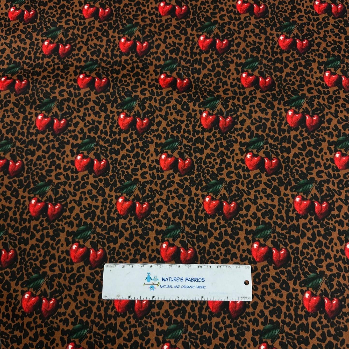 Cherry Leopard 1 mil PUL Fabric - Made in the USA