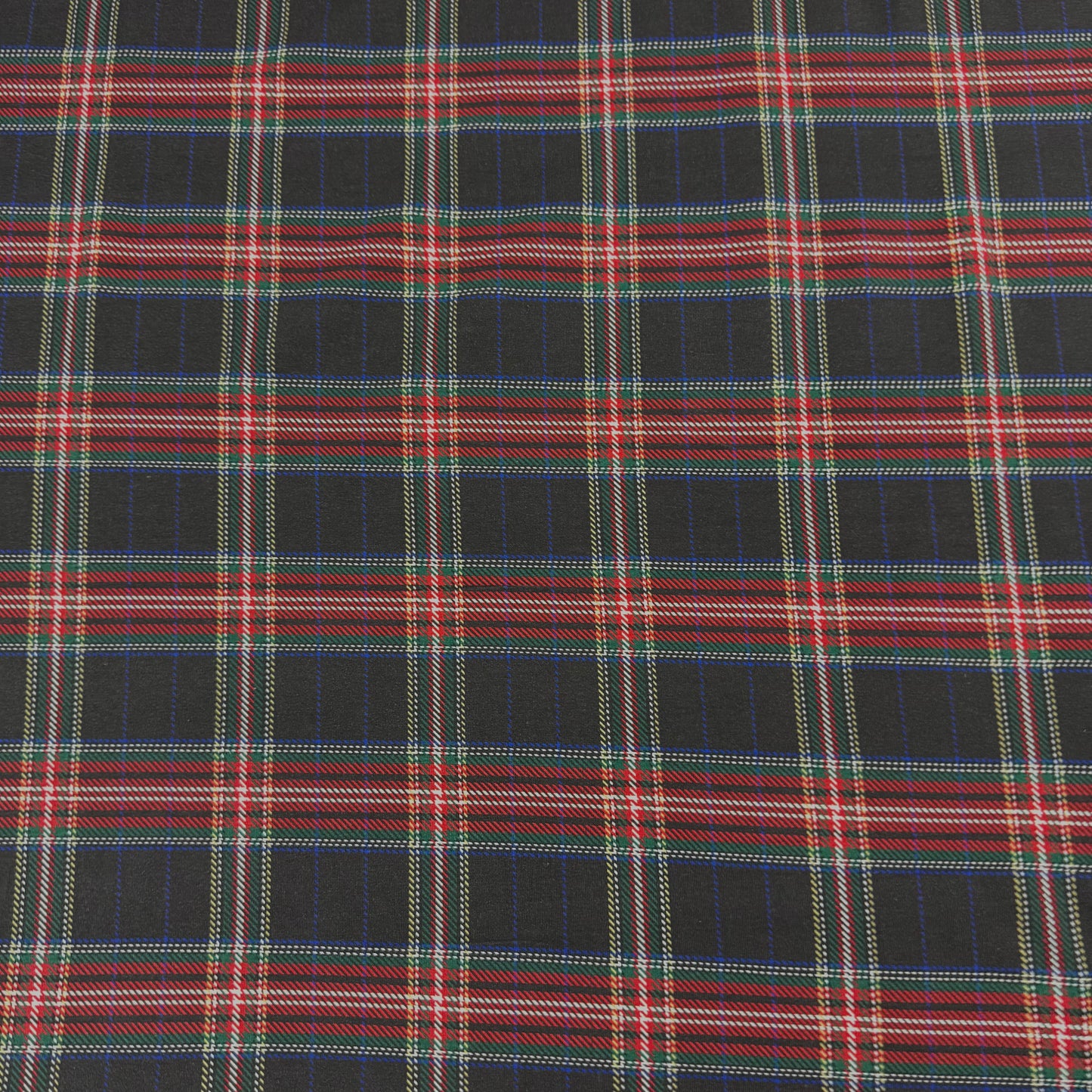 Black and Red Plaid on Bamboo/Spandex Jersey Fabric - 200GSM