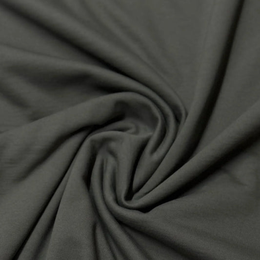 Charcoal gray organic cotton fabric by Nature's Fabrics, soft texture and natural drape
