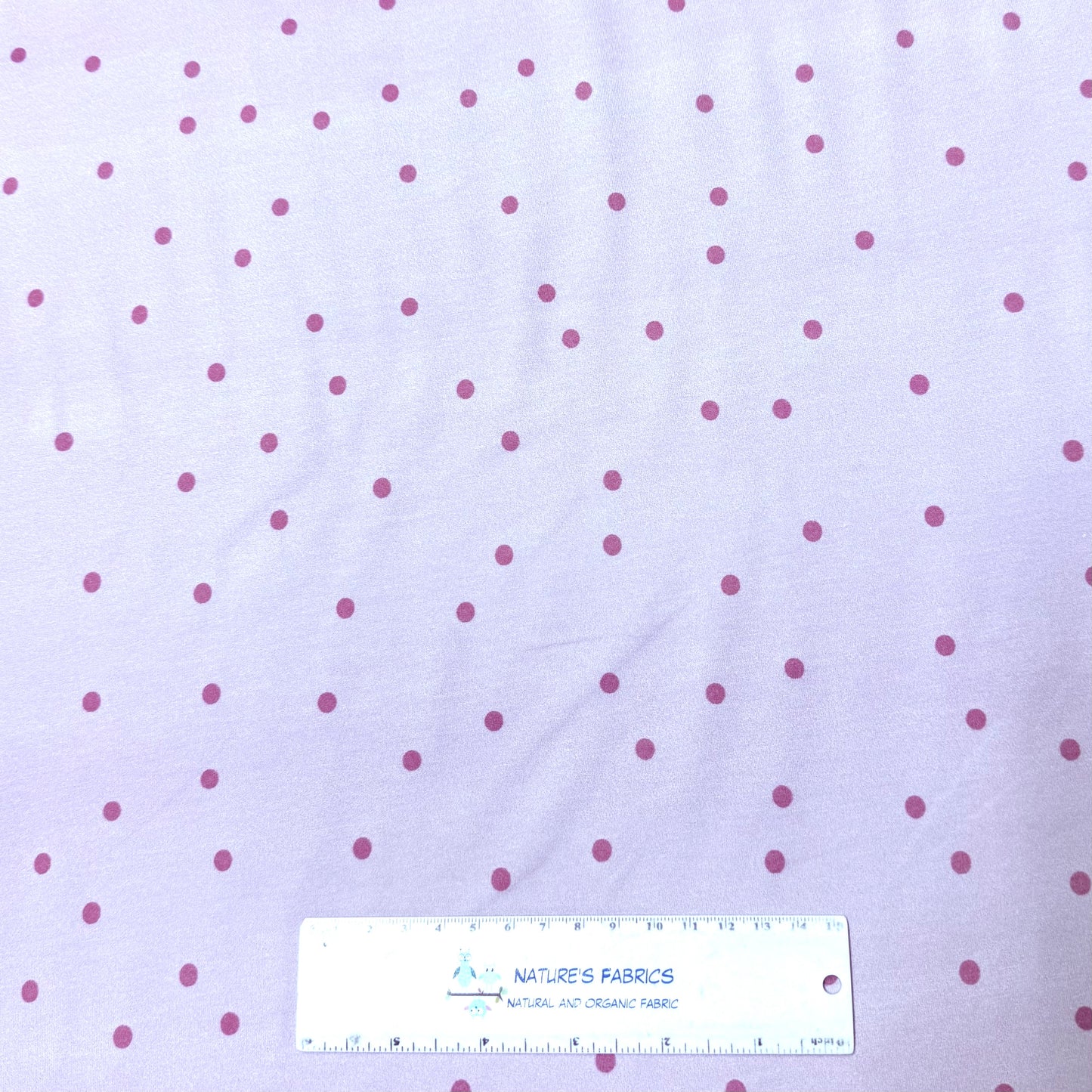 Rose Dots on Lavender Bamboo/Spandex Jersey Fabric - 200GSM