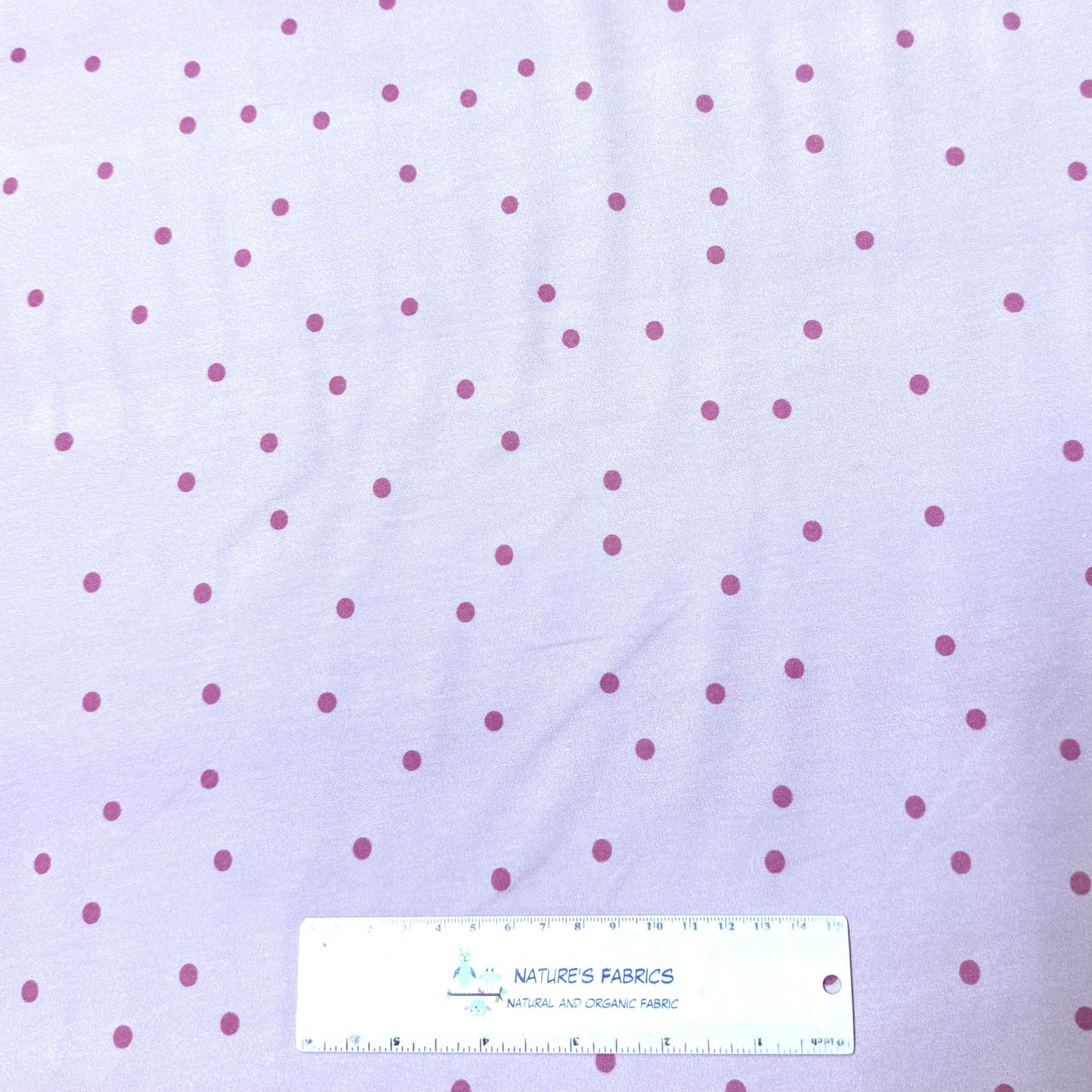 Rose Dots on Lavender Bamboo/Spandex Jersey Fabric - 200GSM