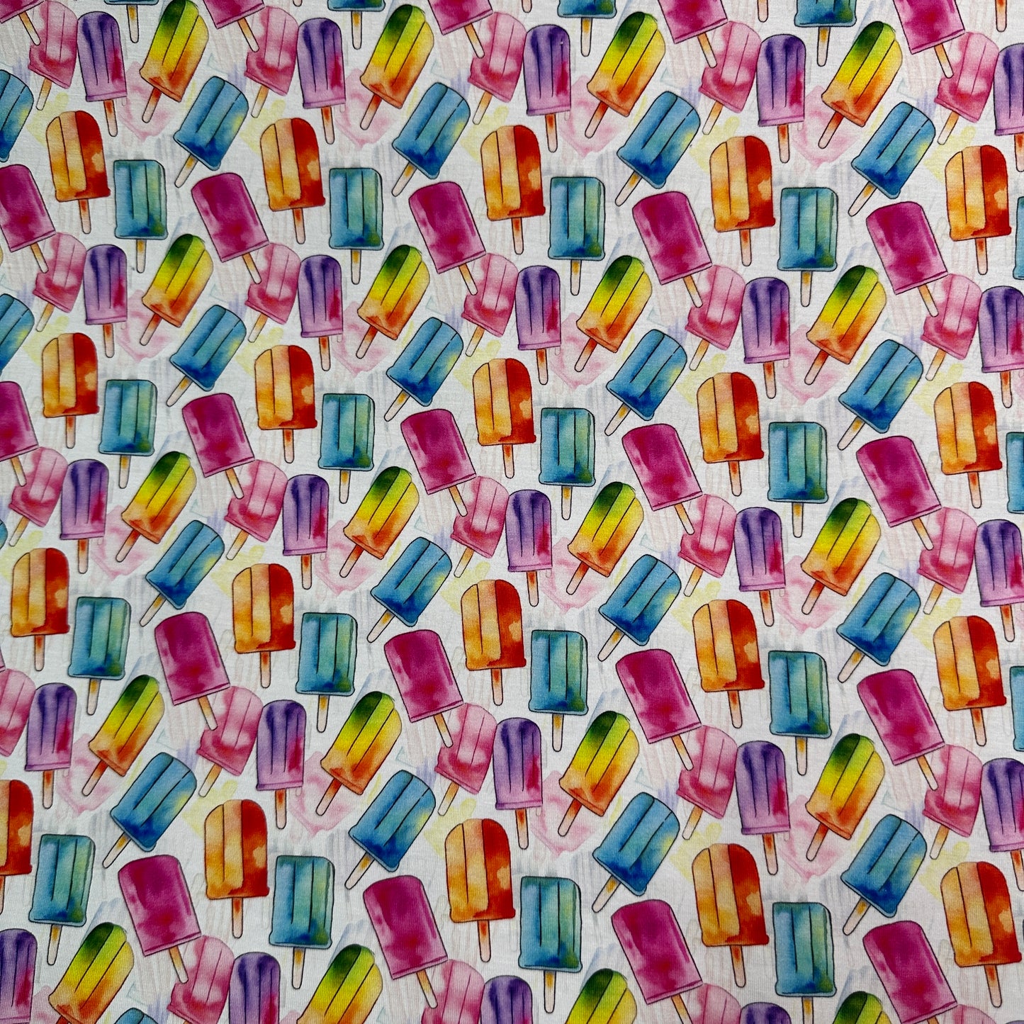 Ice Pops on Bamboo/Spandex Jersey Fabric