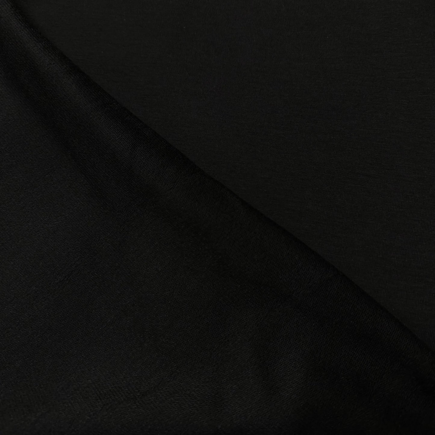 Black Bamboo Stretch French Terry Fabric - 300 GSM, $14.99/yd, 15 Yards