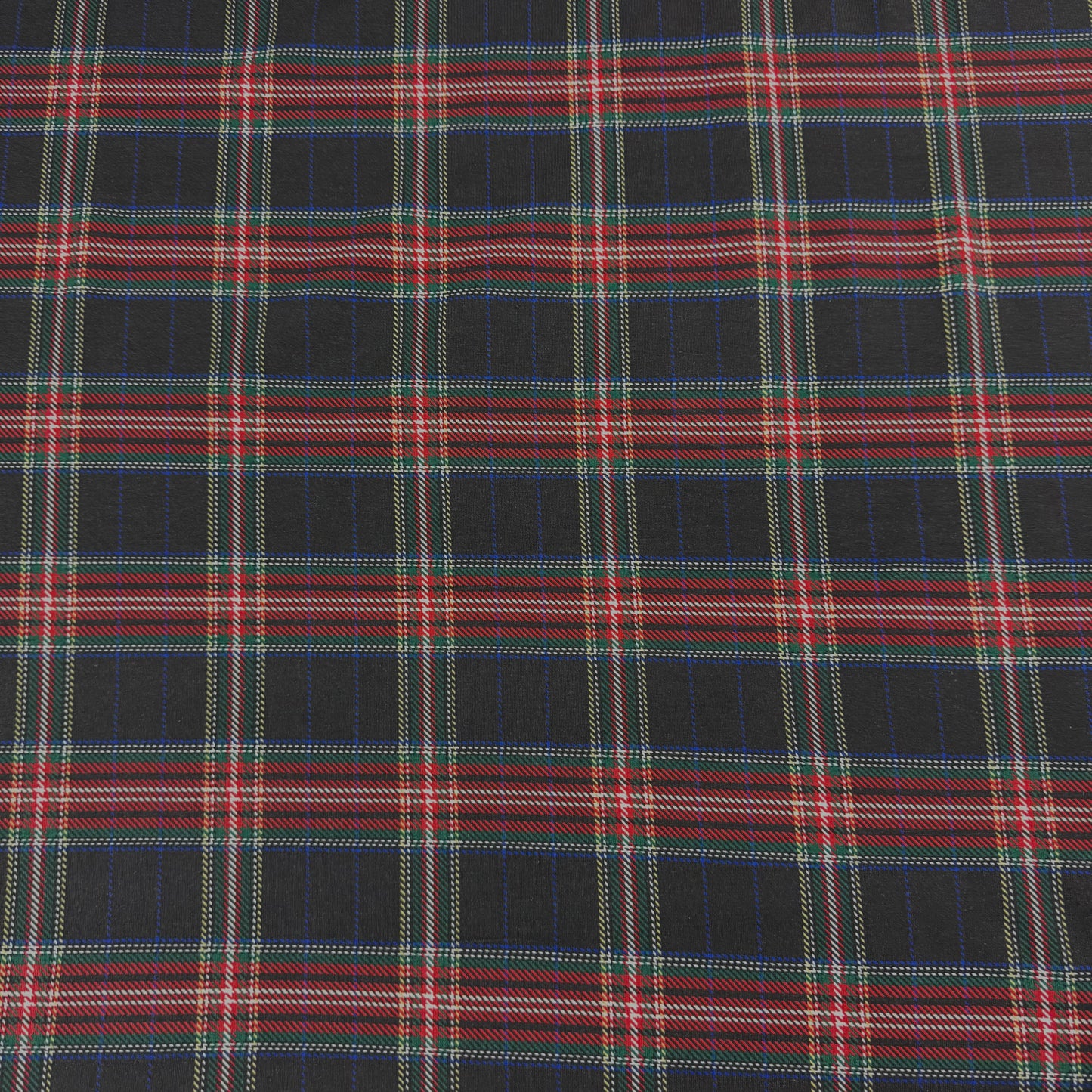 Black and Red Plaid on Bamboo/Spandex Jersey Fabric - 200GSM