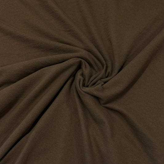 Rich brown organic cotton fabric by Nature's Fabrics, soft texture ideal for sewing projects
