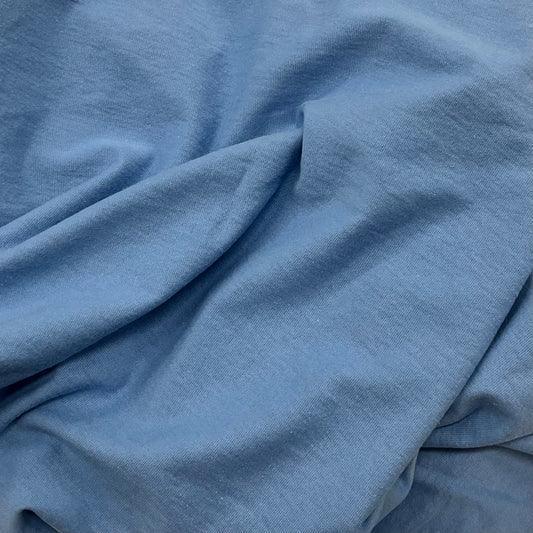 Soft blue organic cotton fabric by Nature's Fabrics, eco-friendly textile for sewing and crafts