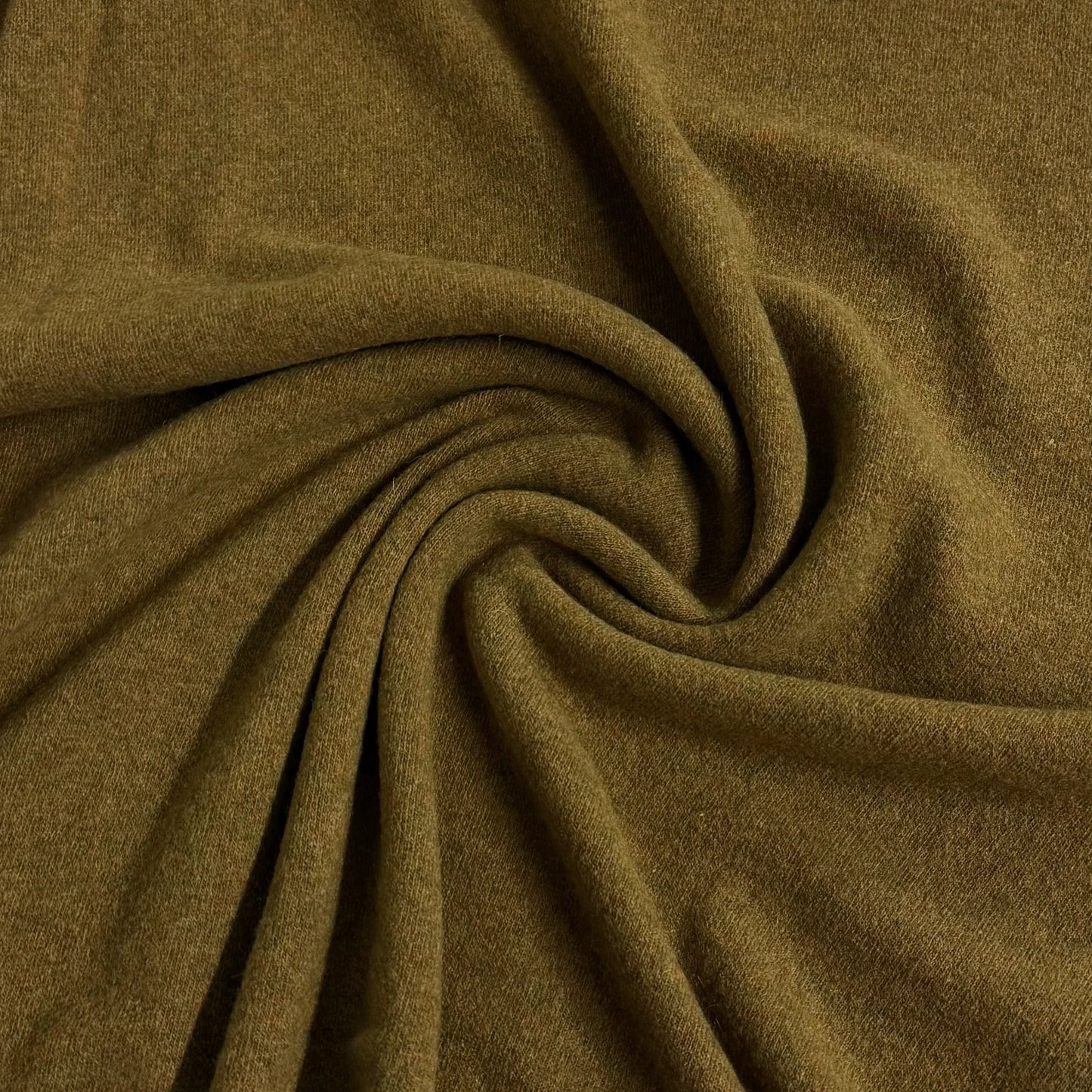 Olive green organic cotton fabric swirled texture by Nature's Fabrics