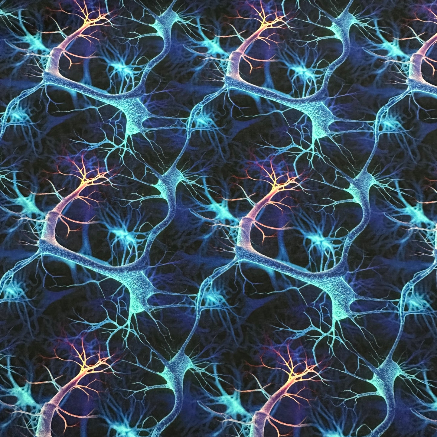 Microscopic Brain Neurons on Bamboo/Spandex Jersey Fabric