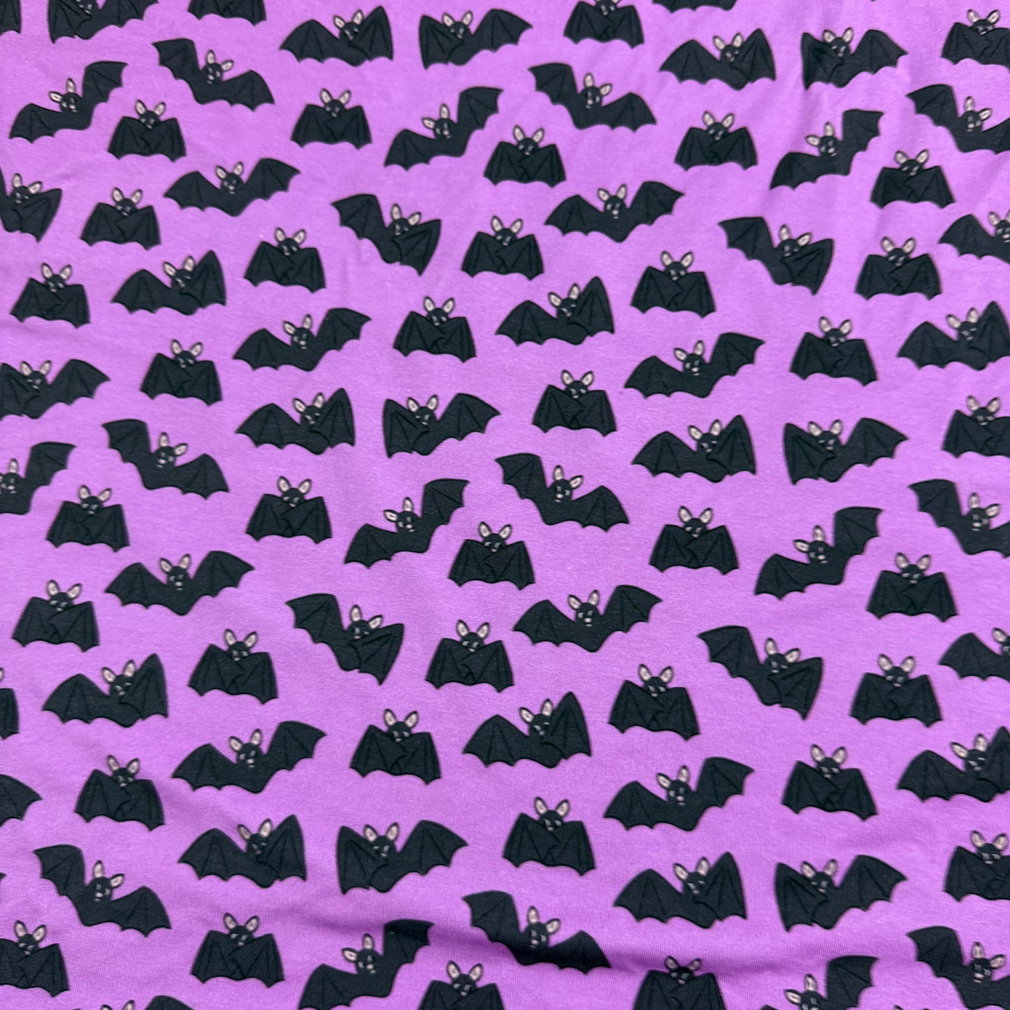 Bats on Lavender Bamboo/Spandex Jersey Fabric - 200GSM