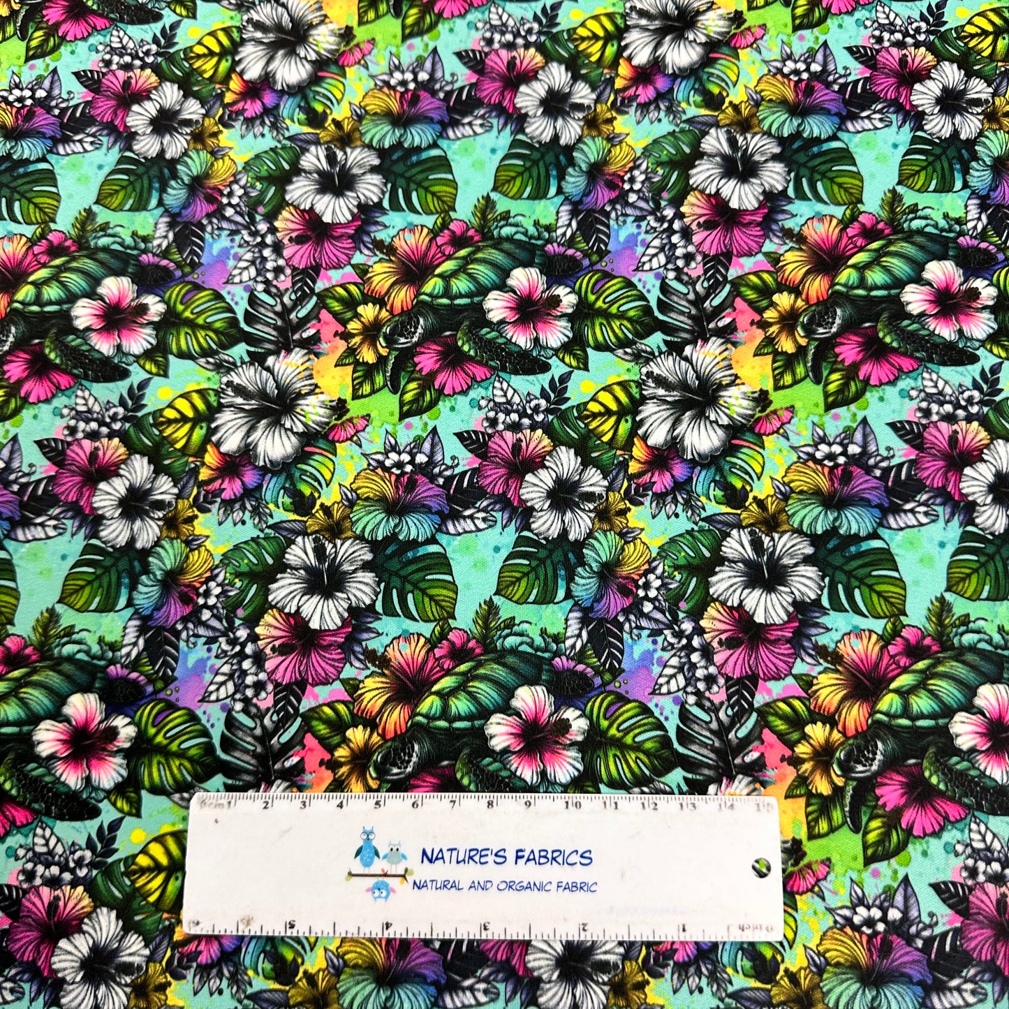 Tropical Turtles 1 mil PUL Fabric - Made in the USA