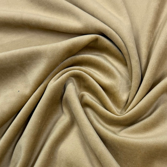 Camel Cotton Velour Fabric