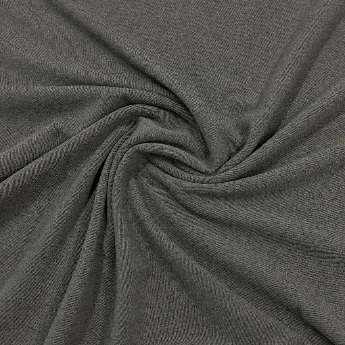 Charcoal gray organic cotton fabric by Nature's Fabrics, soft texture and natural drape for eco-friendly sewing projects