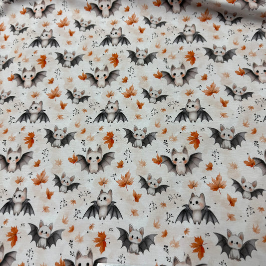 Autumn Bats on Bamboo/Spandex Jersey Fabric