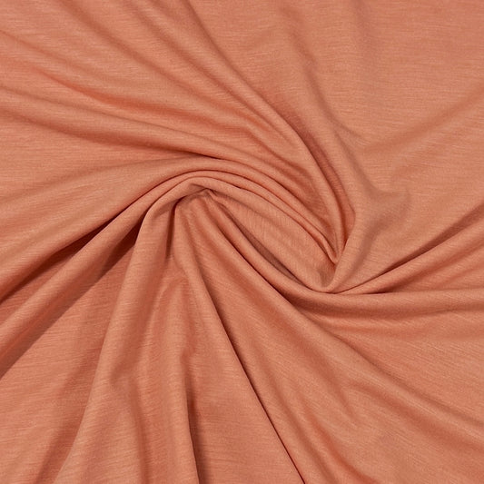 Salmon Merino Wool/Spandex Jersey Fabric