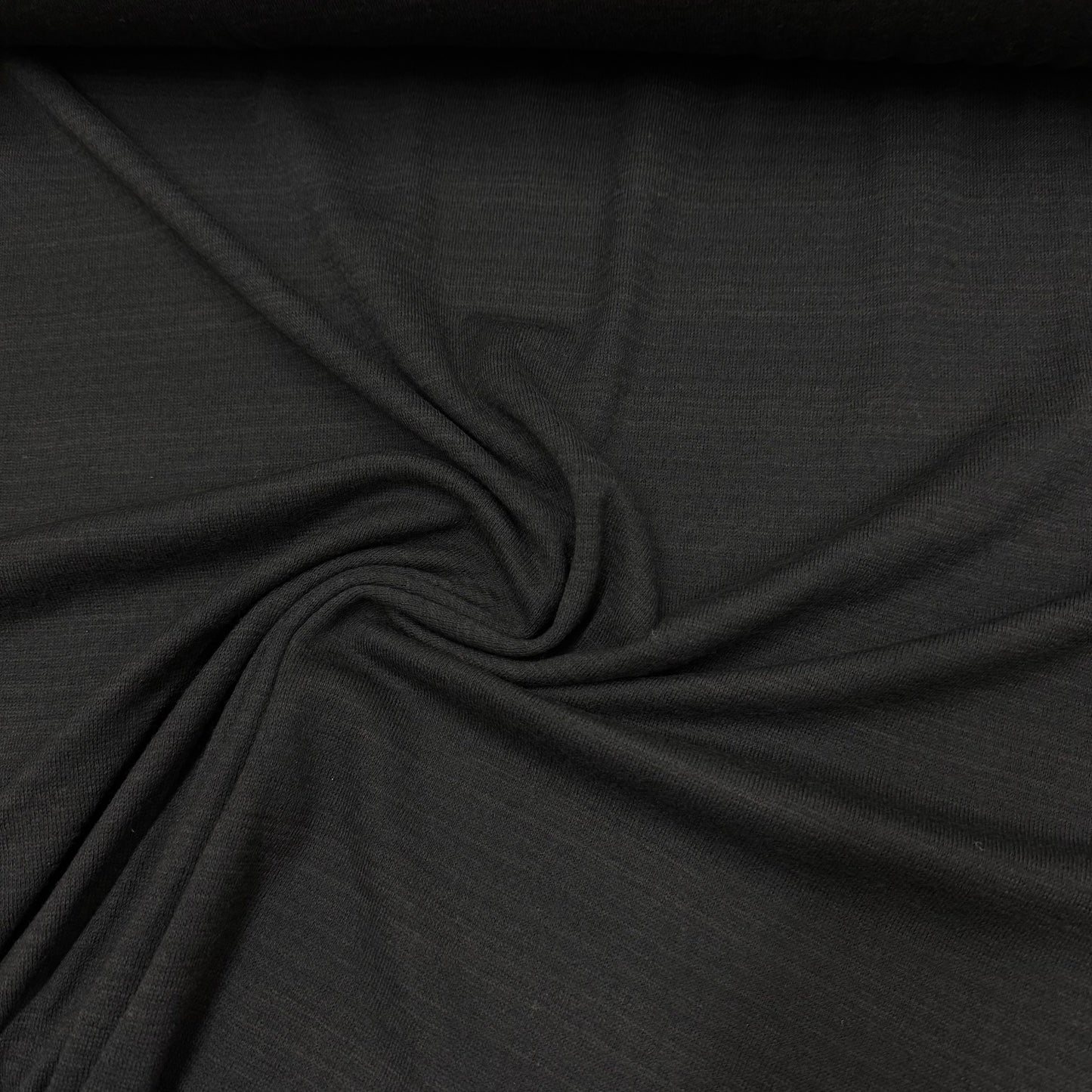 Black 100% Merino Wool Jersey Fabric - 180 GSM
