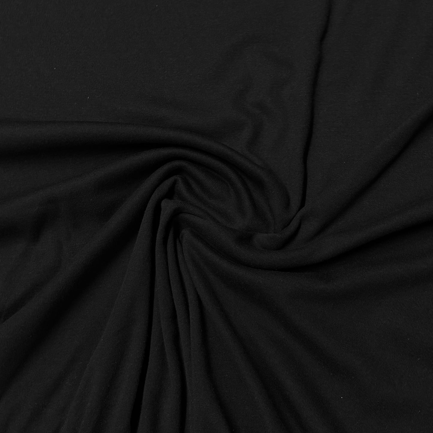 Black Cotton Rib Knit Fabric - 200 GSM