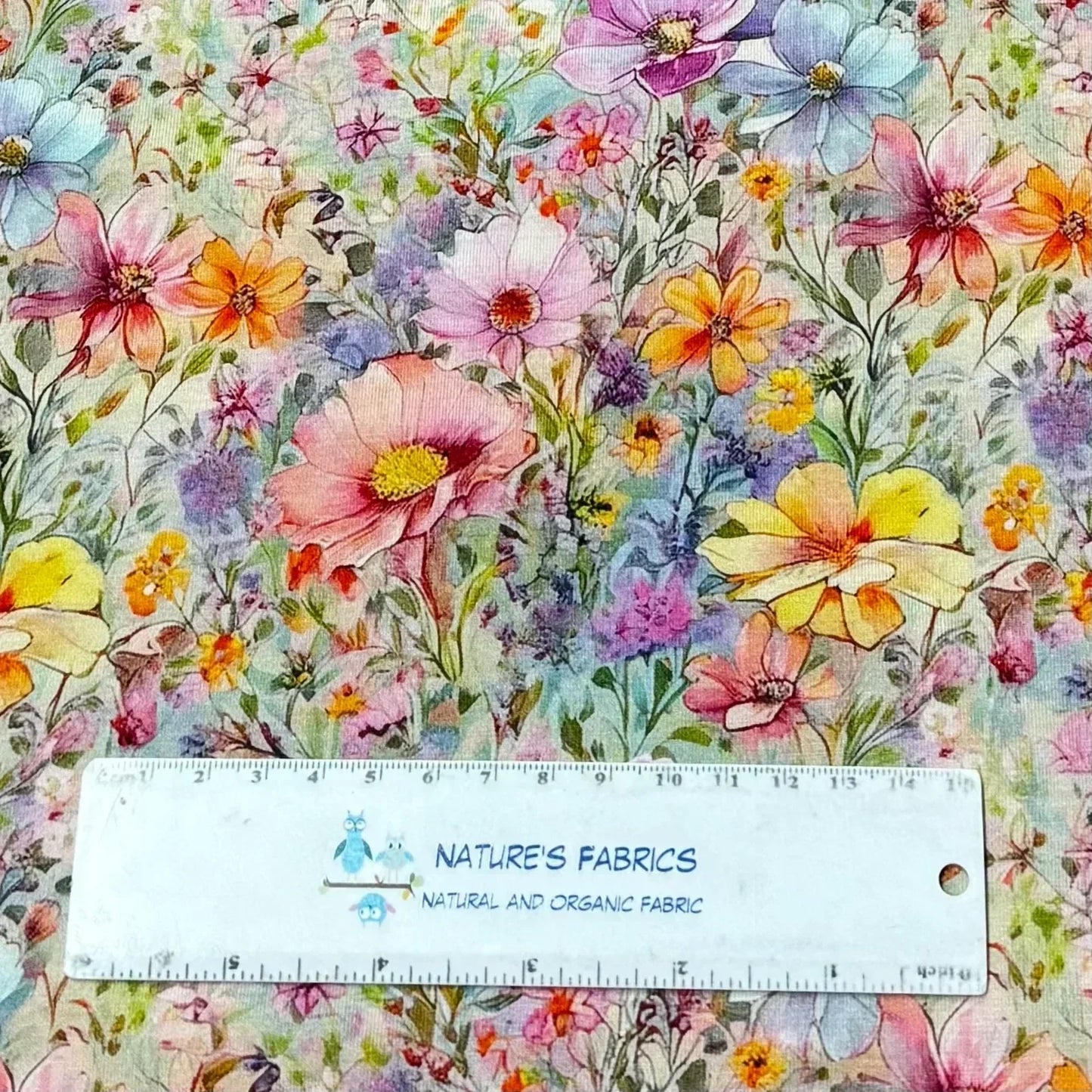 Whimsical Wildflowers on Bamboo/Spandex Jersey Fabrics