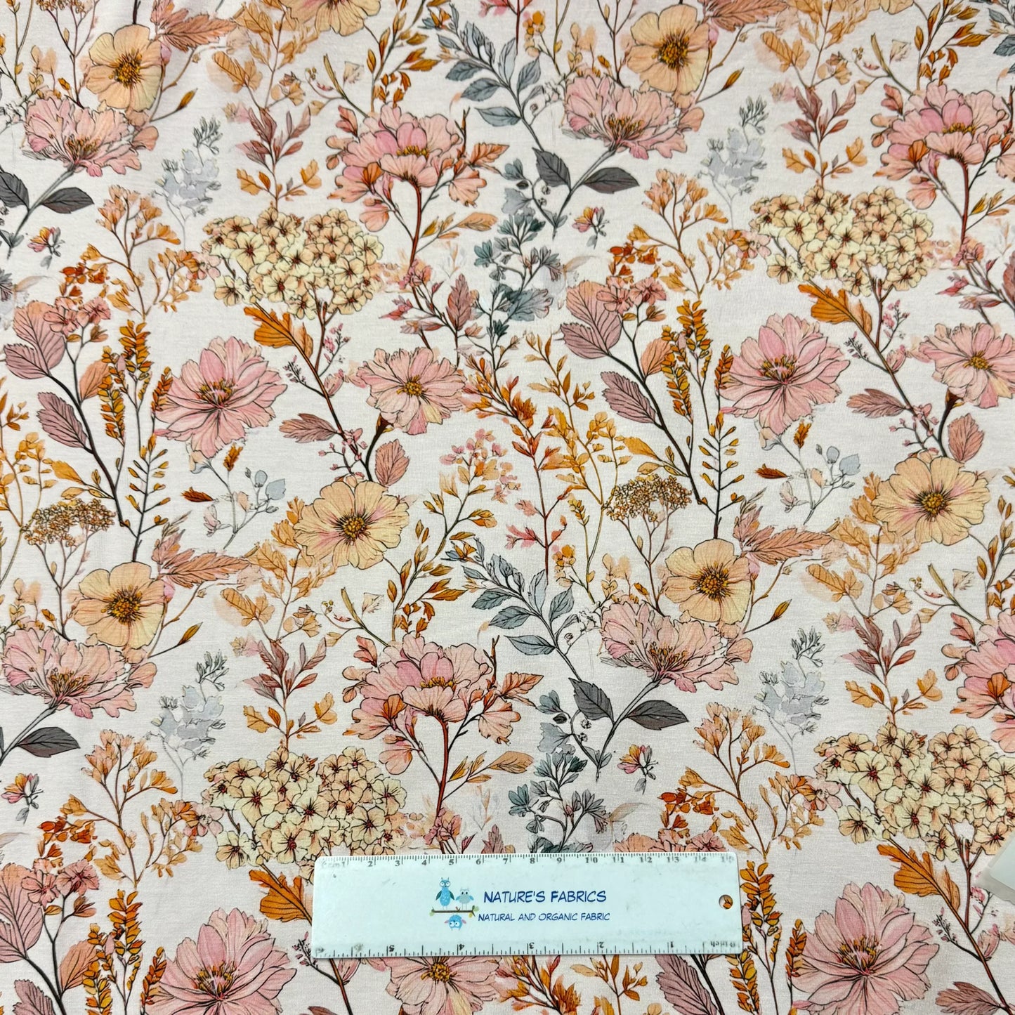 Classic Floral on Organic Cotton Stretch French Terry Fabric
