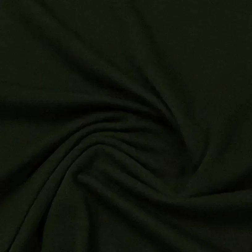Dark olive green draped natural fabric from Nature's Fabrics