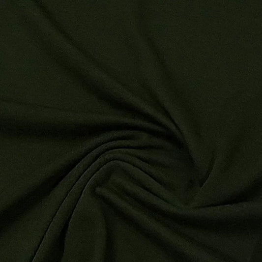 Close-up of draped dark olive green premium natural fabric from Nature's Fabrics