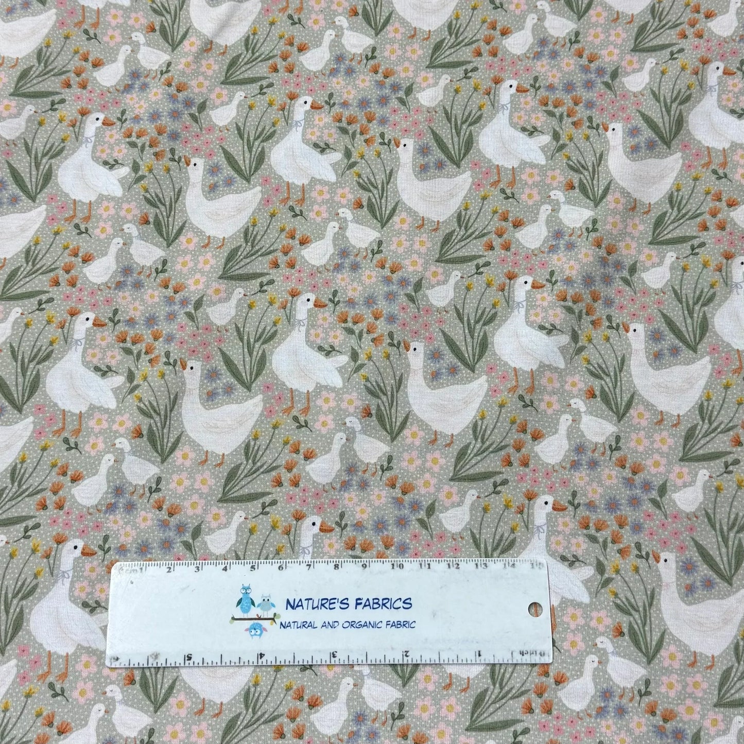 Spring Geese on Bamboo/Spandex Jersey Fabric